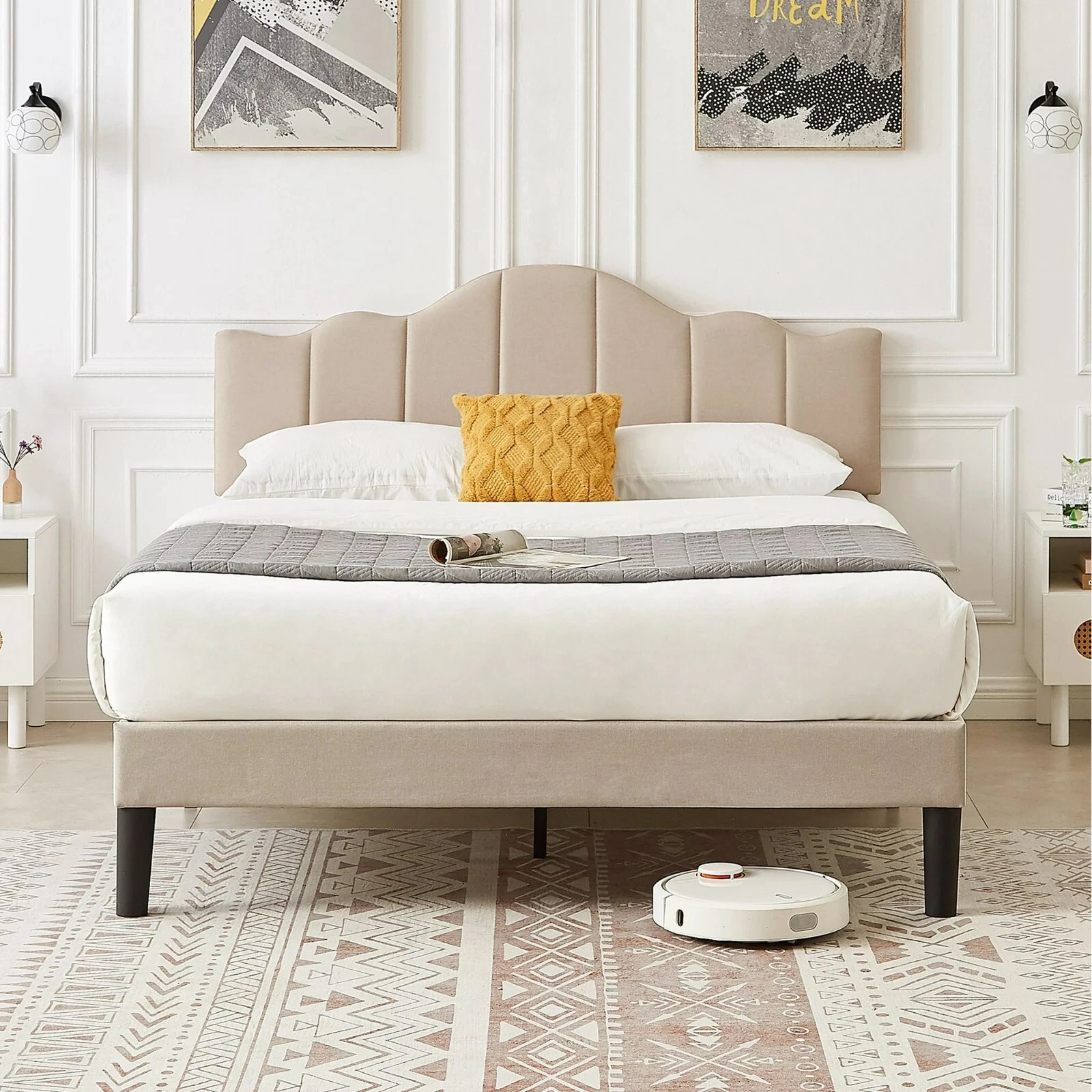 Upholstered Bed Frame Twin Full Queen Size Platfor